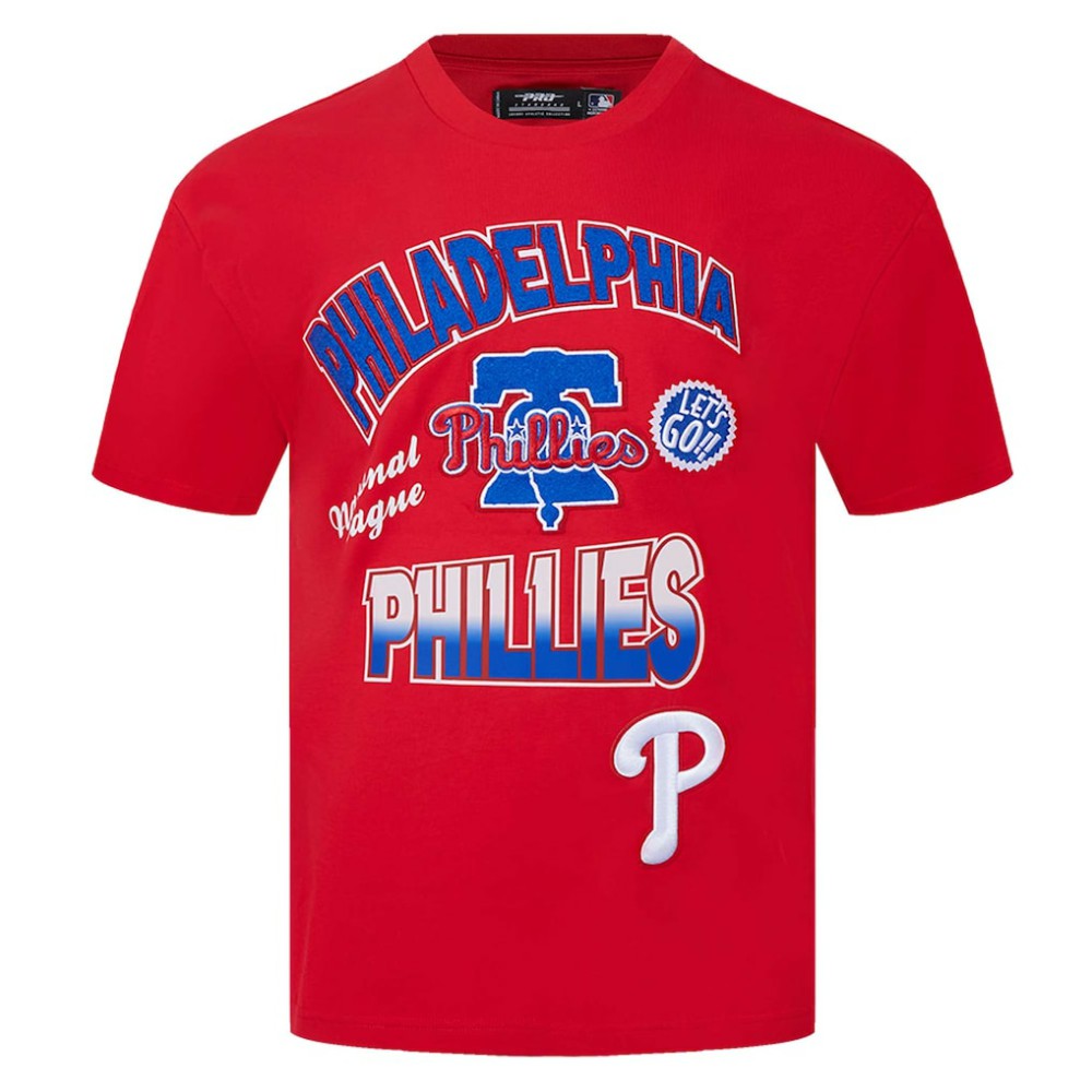 Philadelphia Phillies Pro Standard Turn It Up Dropped Shoulder T-Shirt - Red - MLB on Sale