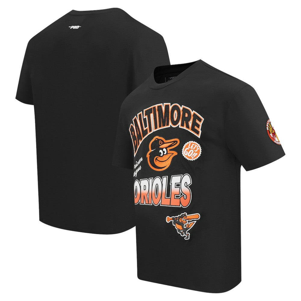 Baltimore Orioles Pro Standard Turn It Up Dropped Shoulder T-Shirt - Black - MLB on Sale