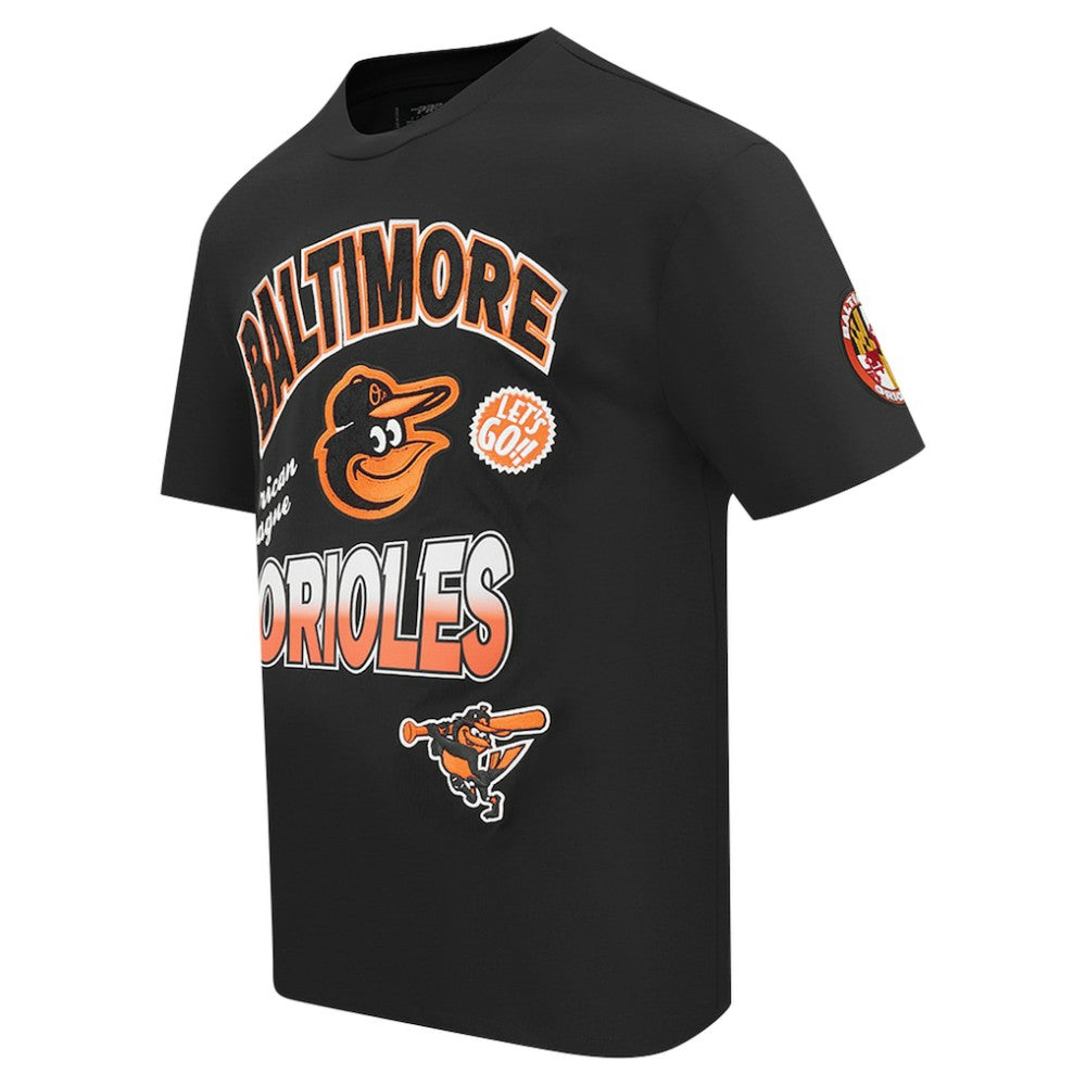 Baltimore Orioles Pro Standard Turn It Up Dropped Shoulder T-Shirt - Black - MLB on Sale