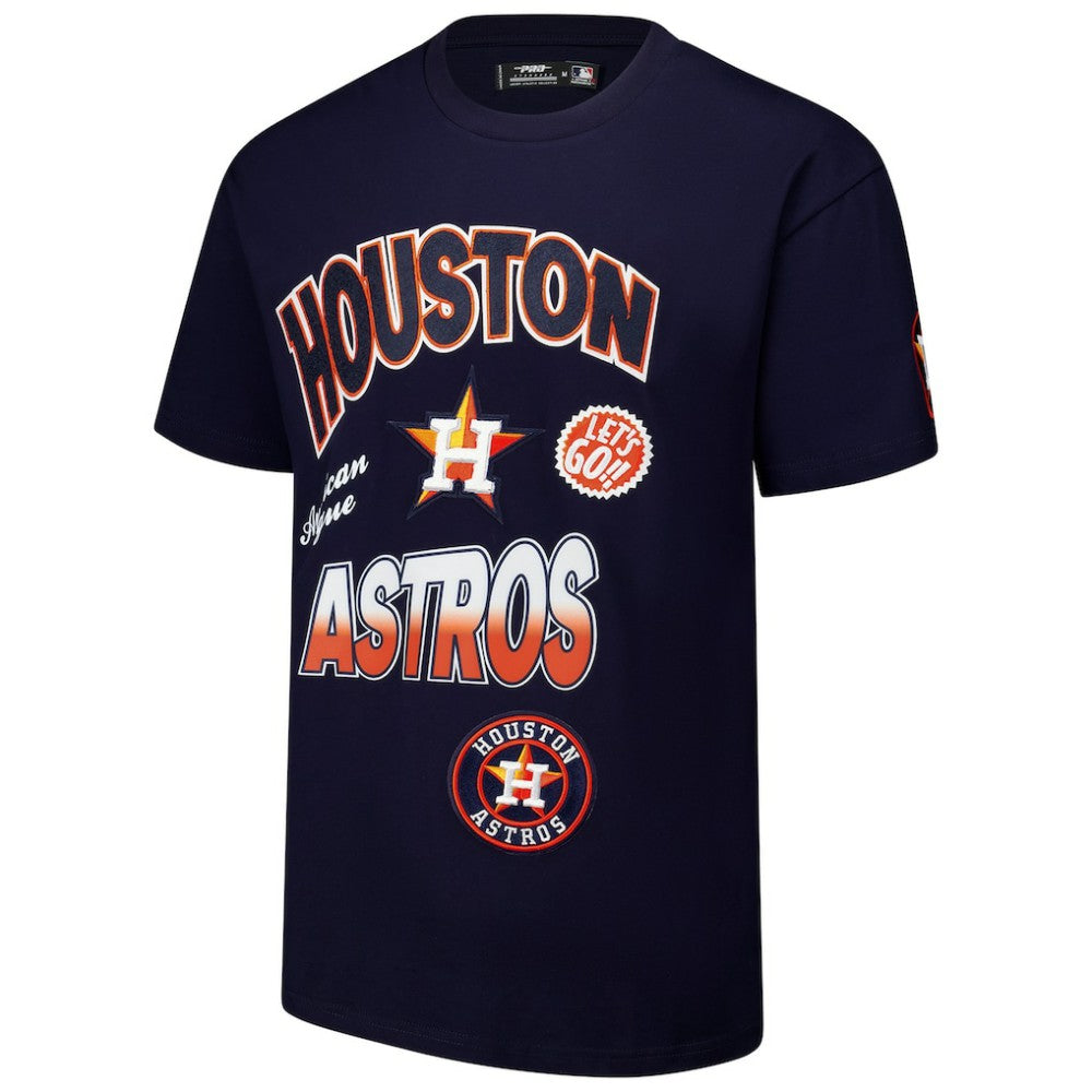 Houston Astros Pro Standard Turn It Up Dropped Shoulder T-Shirt - Navy - MLB on Sale