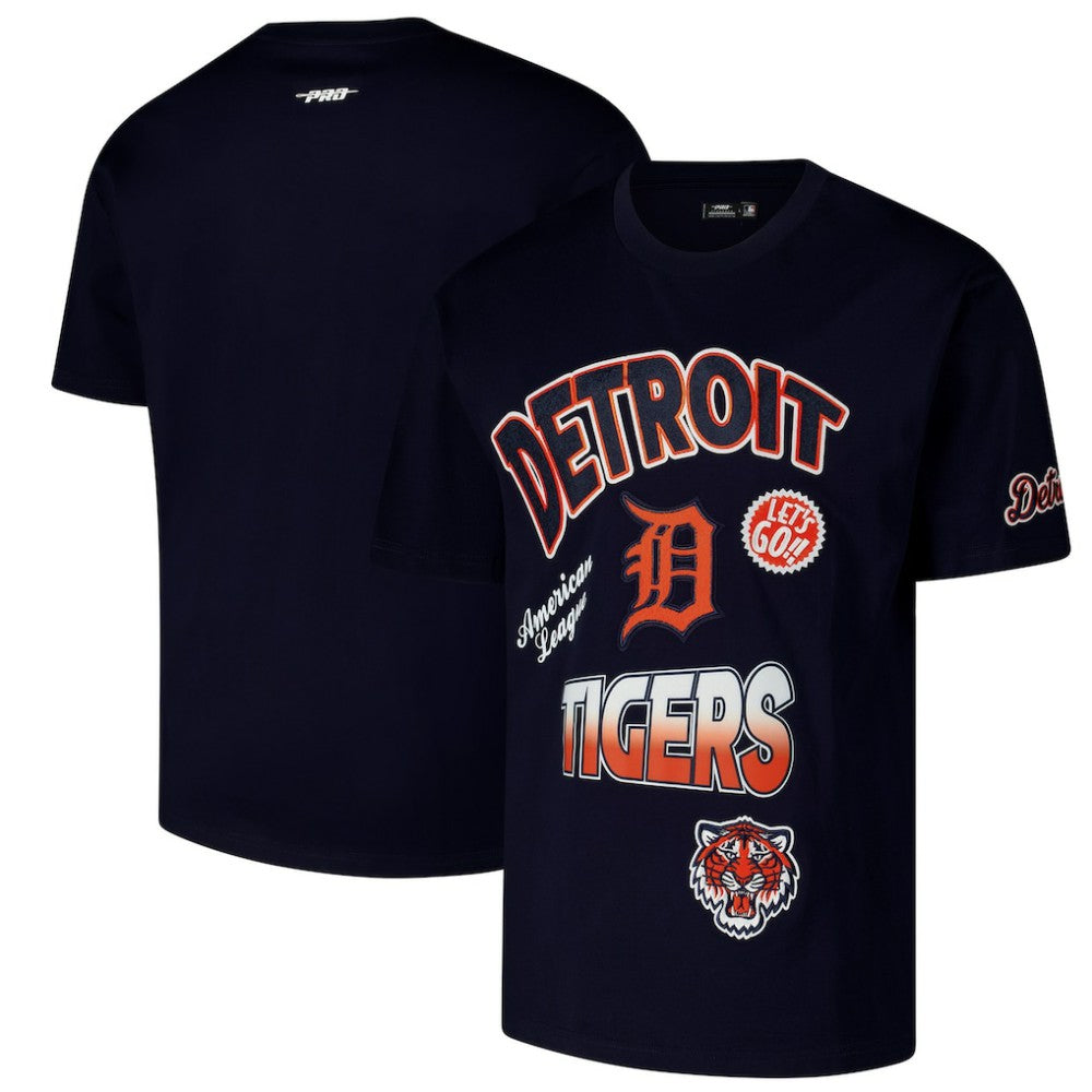 Detroit Tigers Pro Standard Turn It Up Dropped Shoulder T-Shirt - Navy - MLB Sale