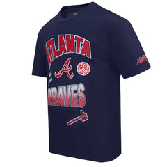 Atlanta Braves Pro Standard Turn It Up Dropped Shoulder T-Shirt - Navy - MLB on Sale