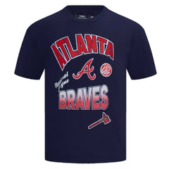 Atlanta Braves Pro Standard Turn It Up Dropped Shoulder T-Shirt - Navy - MLB on Sale