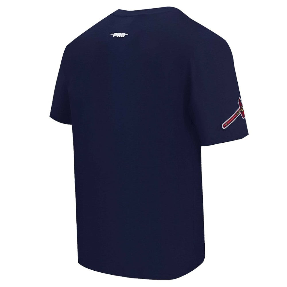 Atlanta Braves Pro Standard Turn It Up Dropped Shoulder T-Shirt - Navy - MLB on Sale