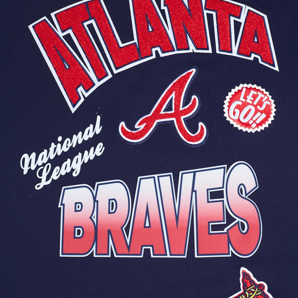 Atlanta Braves Pro Standard Turn It Up Dropped Shoulder T-Shirt - Navy - MLB on Sale