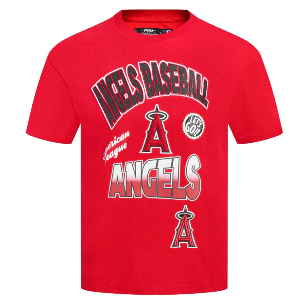 Los Angeles Angels Pro Standard Turn It Up Dropped Shoulder T-Shirt - Red - MLB Discount