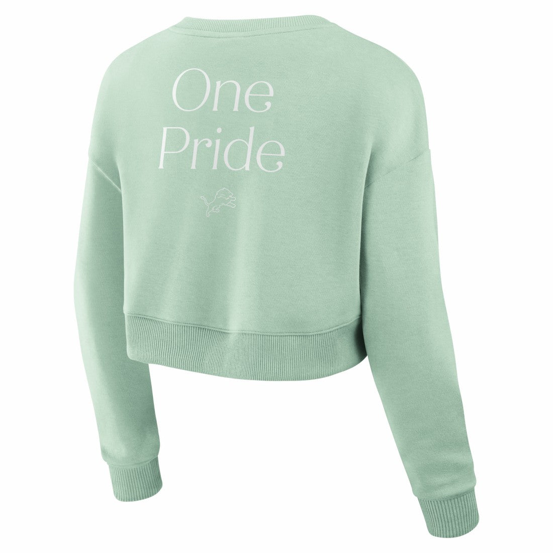 Fanatics Detroit Lions Women's Studio Tri-Blend Cropped Pullover Sweatshirt Mint