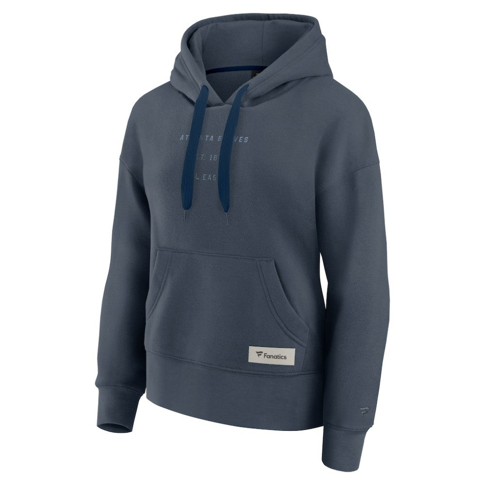 Atlanta Braves Fanatics Women's Elements Future Ground Subtle Tonal Pullover Hoodie - Blue - Fanatics Discount