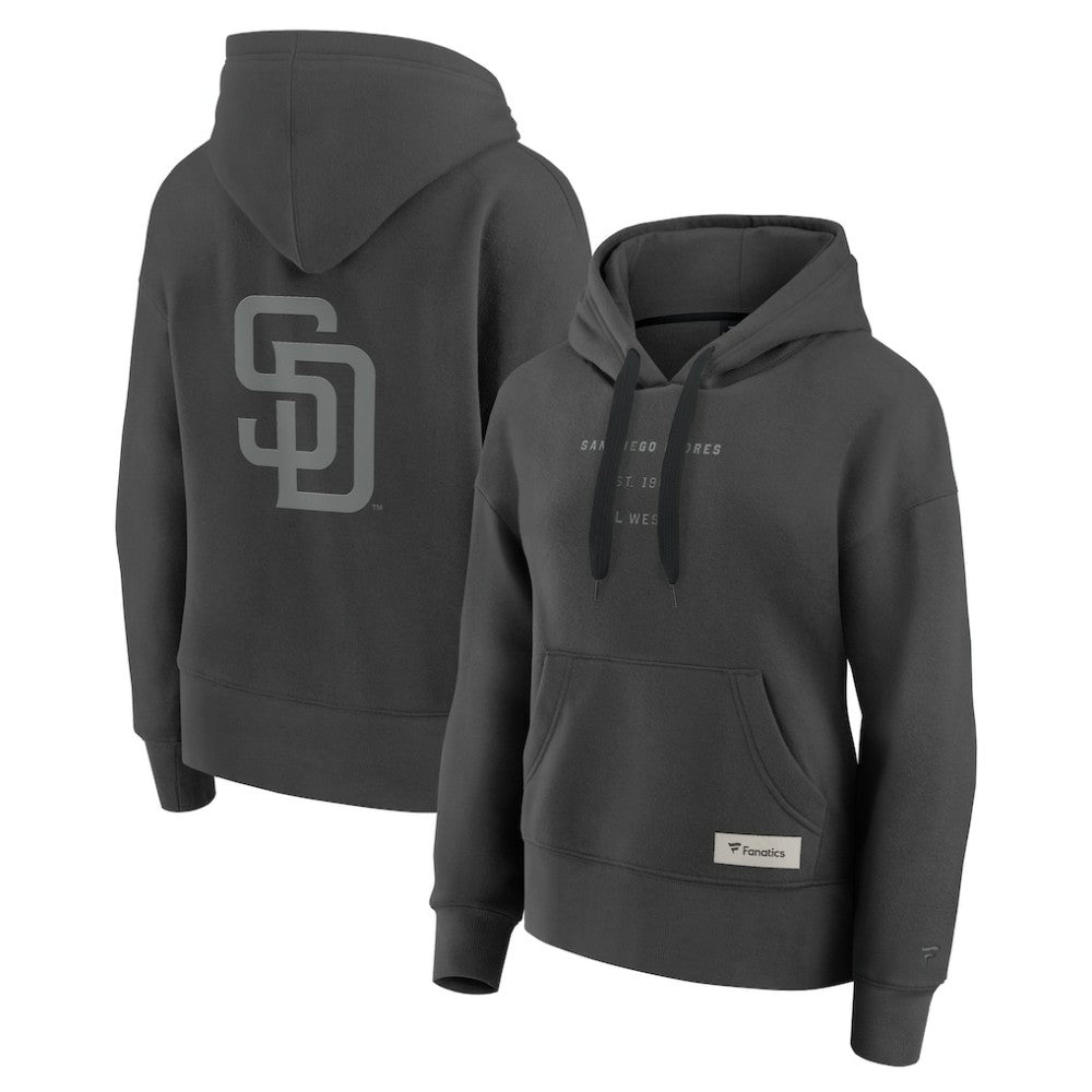 San Diego Padres Fanatics Women's Elements Future Ground Subtle Tonal Pullover Hoodie - Charcoal - Fanatics Sale