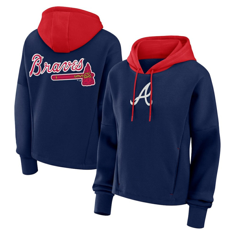 Atlanta Braves Fanatics Women's Oversized Legacy Favorite Spectator Pullover Hoodie - Navy - Fanatics on Sale