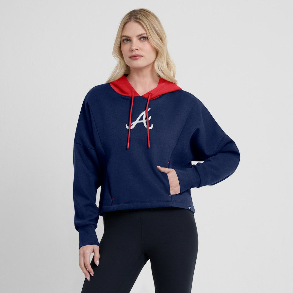 Atlanta Braves Fanatics Women's Oversized Legacy Favorite Spectator Pullover Hoodie - Navy - Fanatics on Sale