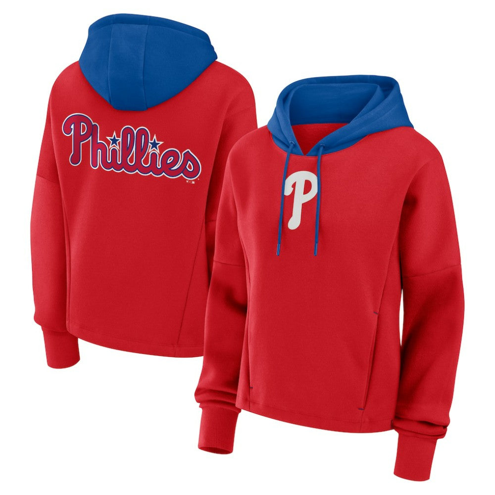Philadelphia Phillies Fanatics Women's Oversized Legacy Favorite Spectator Pullover Hoodie - Red - Fanatics Sale