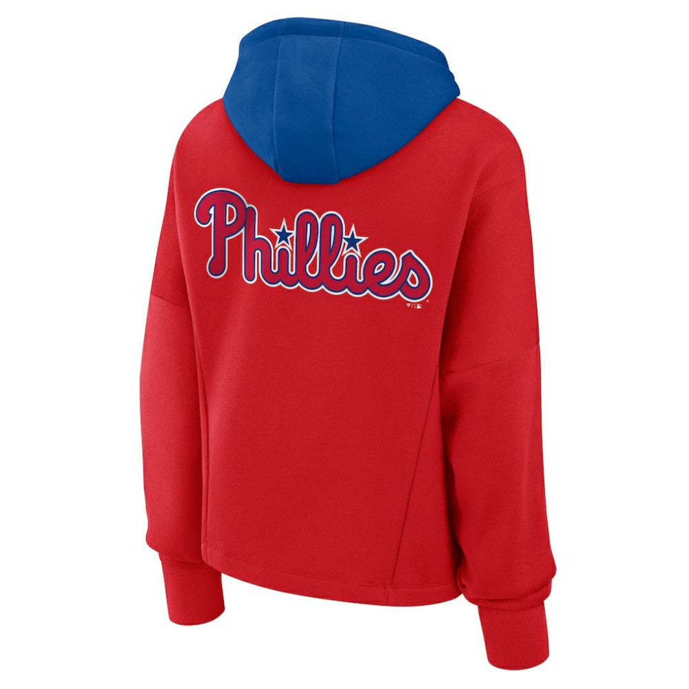 Philadelphia Phillies Fanatics Women's Oversized Legacy Favorite Spectator Pullover Hoodie - Red - Fanatics Sale