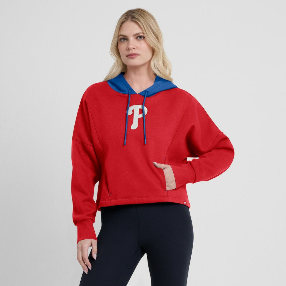 Philadelphia Phillies Fanatics Women's Oversized Legacy Favorite Spectator Pullover Hoodie - Red - Fanatics Sale