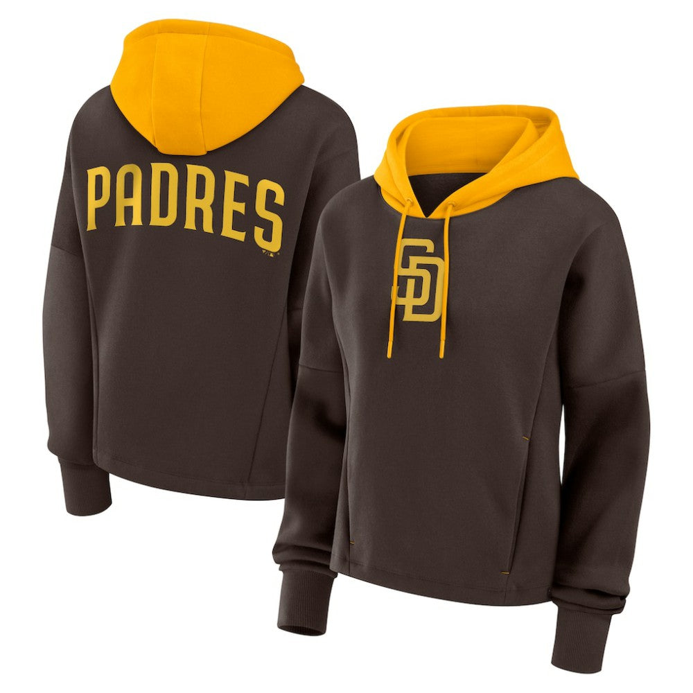 San Diego Padres Fanatics Women's Oversized Legacy Favorite Spectator Pullover Hoodie - Brown - Fanatics on Sale