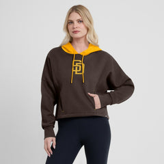 San Diego Padres Fanatics Women's Oversized Legacy Favorite Spectator Pullover Hoodie - Brown - Fanatics on Sale