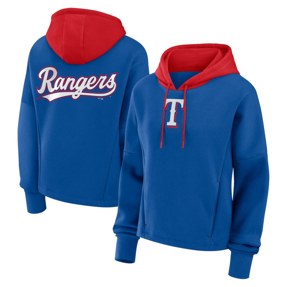 Texas Rangers Fanatics Women's Oversized Legacy Favorite Spectator Pullover Hoodie - Royal - Fanatics on Sale