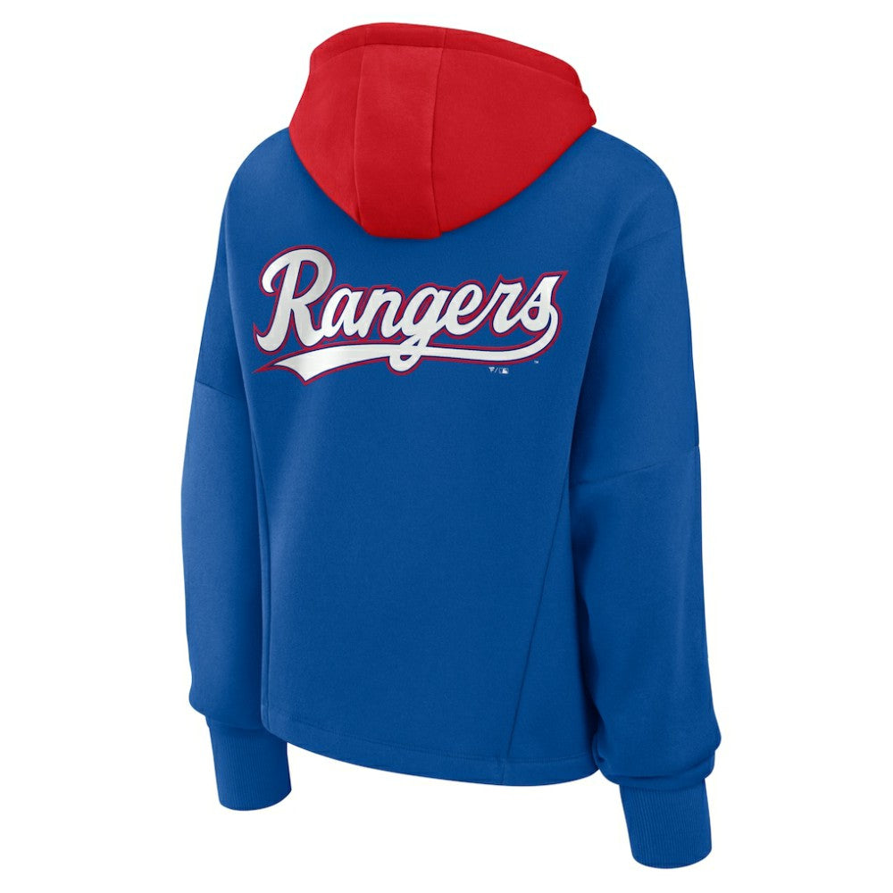 Texas Rangers Fanatics Women's Oversized Legacy Favorite Spectator Pullover Hoodie - Royal - Fanatics on Sale
