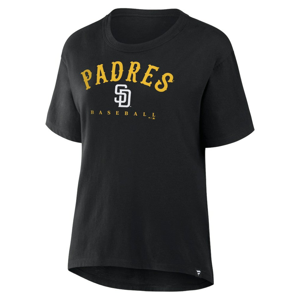 San Diego Padres Fanatics Women's Home Run Legacy T-Shirt - Black - Fanatics Sale
