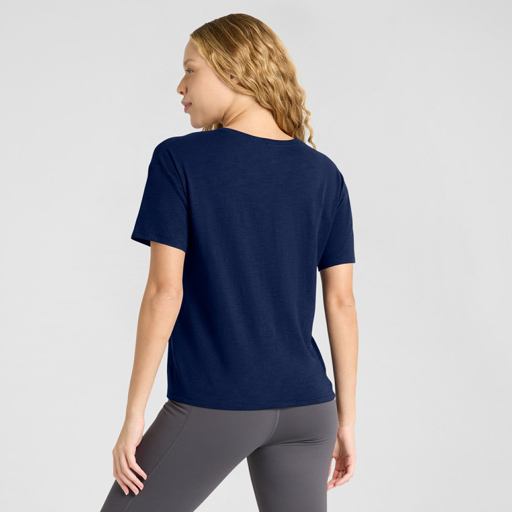 Houston Astros Fanatics Women's Fan Fave Stadium Slub Boxy T-Shirt - Navy - Fanatics Discount