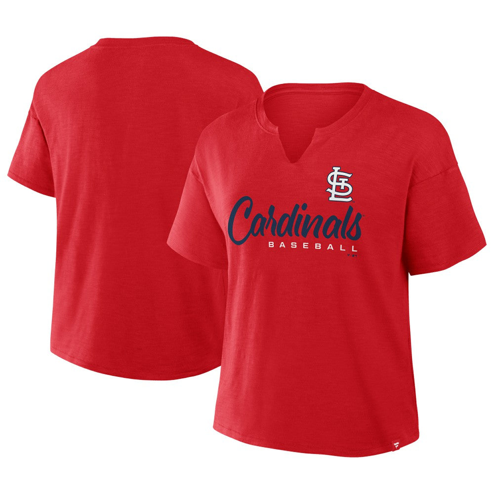 St. Louis Cardinals Fanatics Women's Fan Fave Stadium Slub Boxy T-Shirt - Red - Fanatics Sale