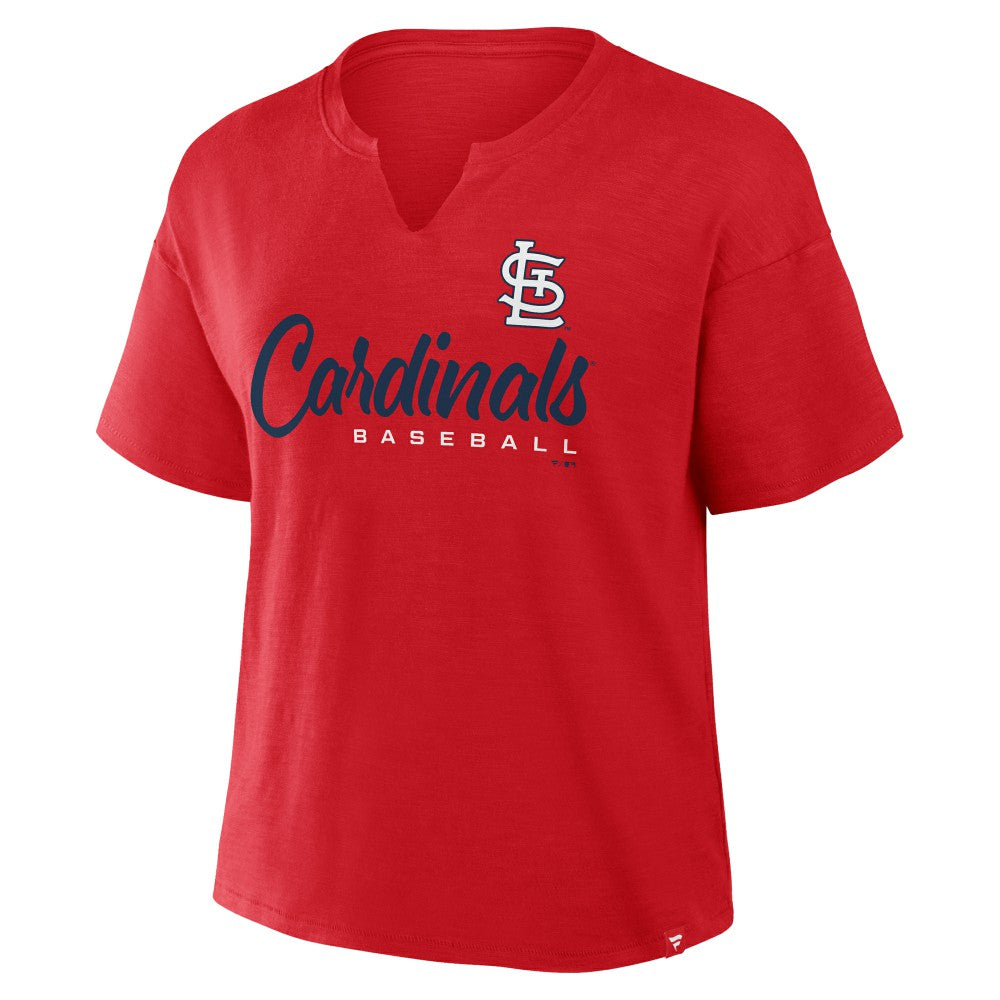 St. Louis Cardinals Fanatics Women's Fan Fave Stadium Slub Boxy T-Shirt - Red - Fanatics Sale