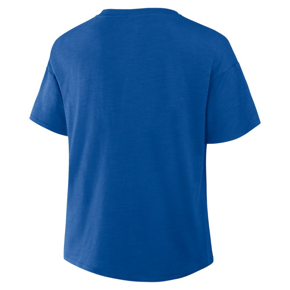 Texas Rangers Fanatics Women's Fan Fave Stadium Slub Boxy T-Shirt - Royal - Fanatics Lifestyle