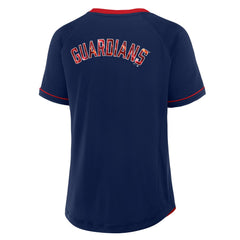 Cleveland Guardians Fanatics Women's League Diva Star Raglan V-Neck T-Shirt - Navy - Fanatics Online