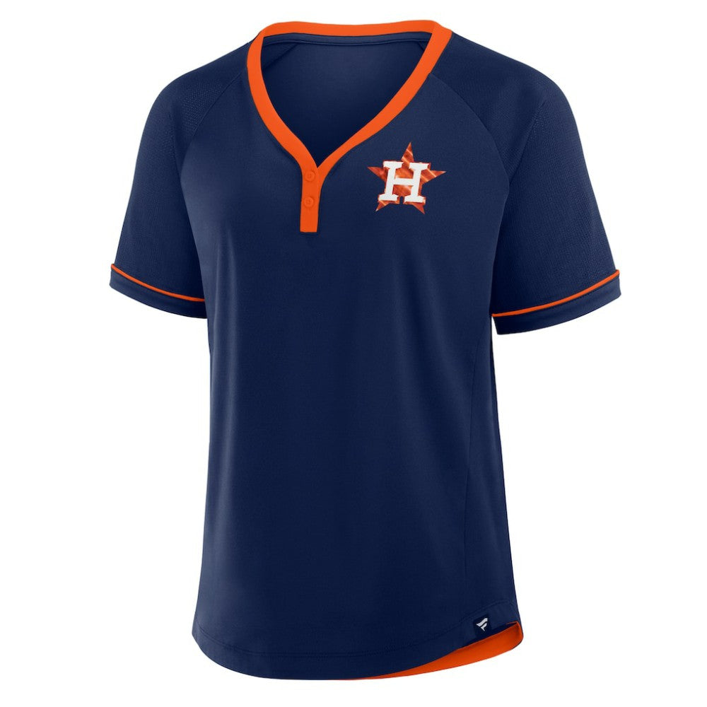 Houston Astros Fanatics Women's League Diva Star Raglan V-Neck T-Shirt - Navy - Fanatics on Sale