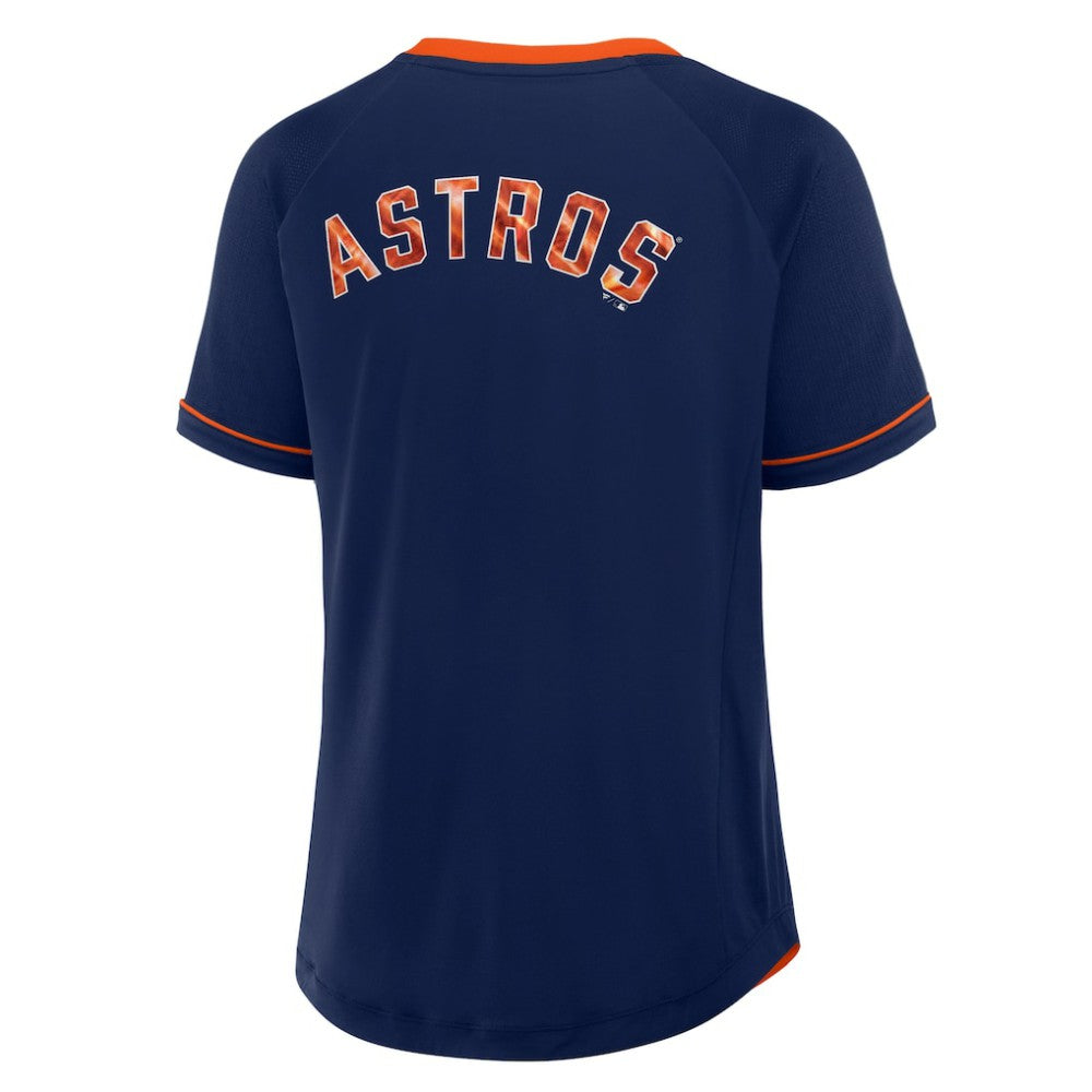 Houston Astros Fanatics Women's League Diva Star Raglan V-Neck T-Shirt - Navy - Fanatics on Sale