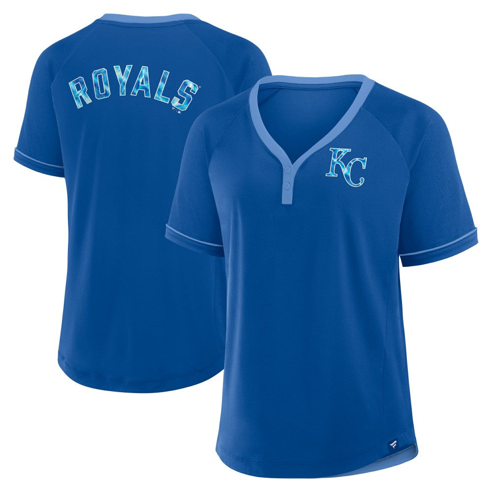 Kansas City Royals Fanatics Women's League Diva Star Raglan V-Neck T-Shirt - Royal - Fanatics Online