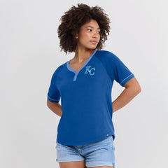 Kansas City Royals Fanatics Women's League Diva Star Raglan V-Neck T-Shirt - Royal - Fanatics Online