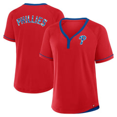 Philadelphia Phillies Fanatics Women's League Diva Star Raglan V-Neck T-Shirt - Red - Fanatics Online