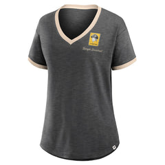 Pittsburgh Pirates Fanatics Women's Binge Worthy Stadium Slub V-Neck T-Shirt - Black - Fanatics Sale