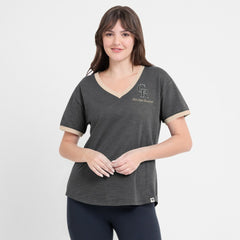 Colorado Rockies Fanatics Women's Binge Worthy Stadium Slub V-Neck T-Shirt - Black - Fanatics Online