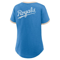 Kansas City Royals Fanatics Women's Binge Worthy Stadium Slub V-Neck T-Shirt - Royal - Fanatics Discount