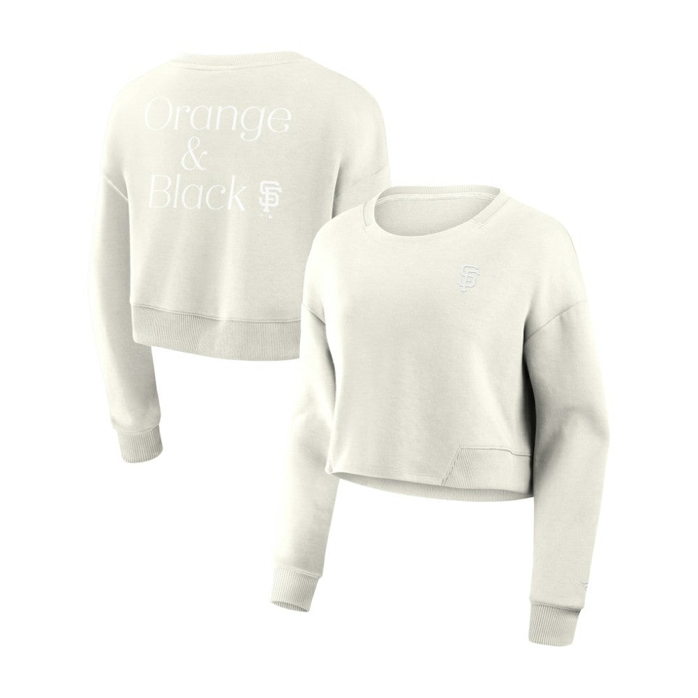 San Francisco Giants Fanatics Women's Studio Cropped Pullover Sweatshirt - Cream - Fanatics Online