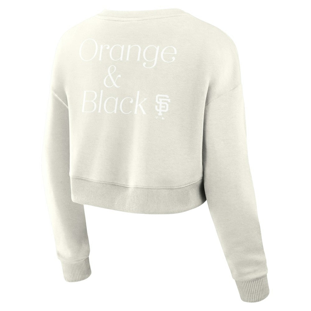 San Francisco Giants Fanatics Women's Studio Cropped Pullover Sweatshirt - Cream - Fanatics Online