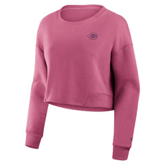 Cincinnati Reds Fanatics Women's Studio Cropped Pullover Sweatshirt - Pink - Fanatics Sale