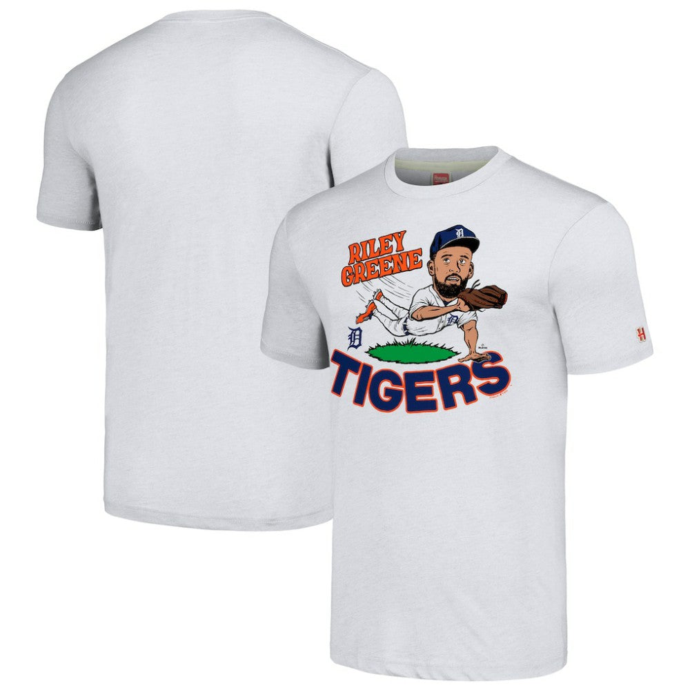 Riley Greene Detroit Tigers Homage Caricature Player Tri-Blend T-Shirt - Ash - MLB Online