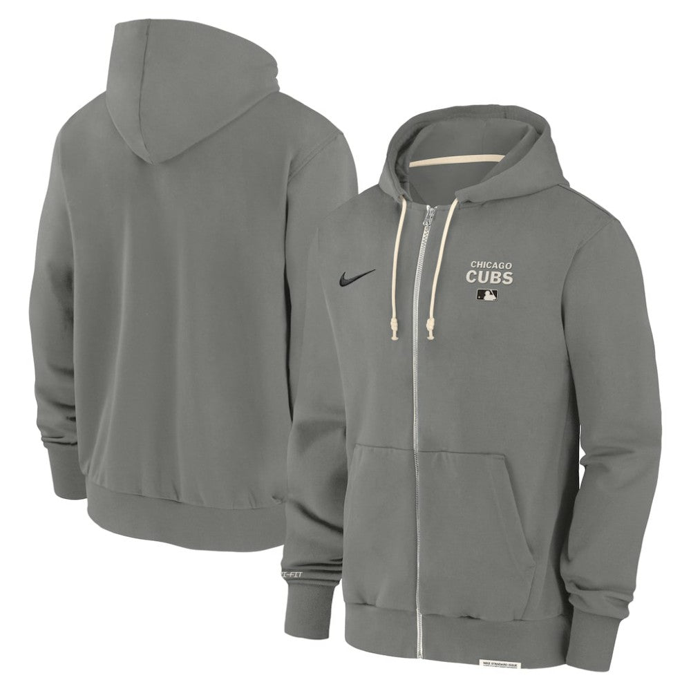 Chicago Cubs Nike Authentic Collection Travel Performance Full-Zip Hoodie - Charcoal - Nike Lifestyle