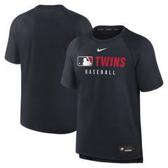 Minnesota Twins Nike Authentic Collection Pregame Raglan Dri-FIT T-Shirt - Navy - Nike on Sale
