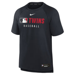 Minnesota Twins Nike Authentic Collection Pregame Raglan Dri-FIT T-Shirt - Navy - Nike on Sale