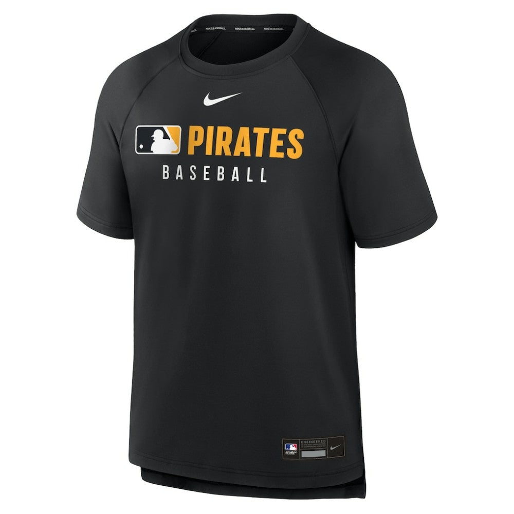 Pittsburgh Pirates Nike Authentic Collection Pregame Raglan Dri-FIT T-Shirt - Black - Nike on Sale