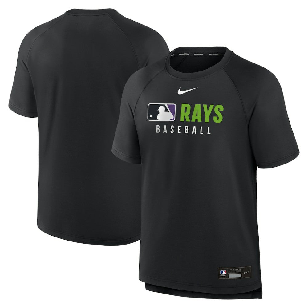 Tampa Bay Rays Nike Authentic Collection Pregame Raglan Dri-FIT T-Shirt - Black - Nike Discount
