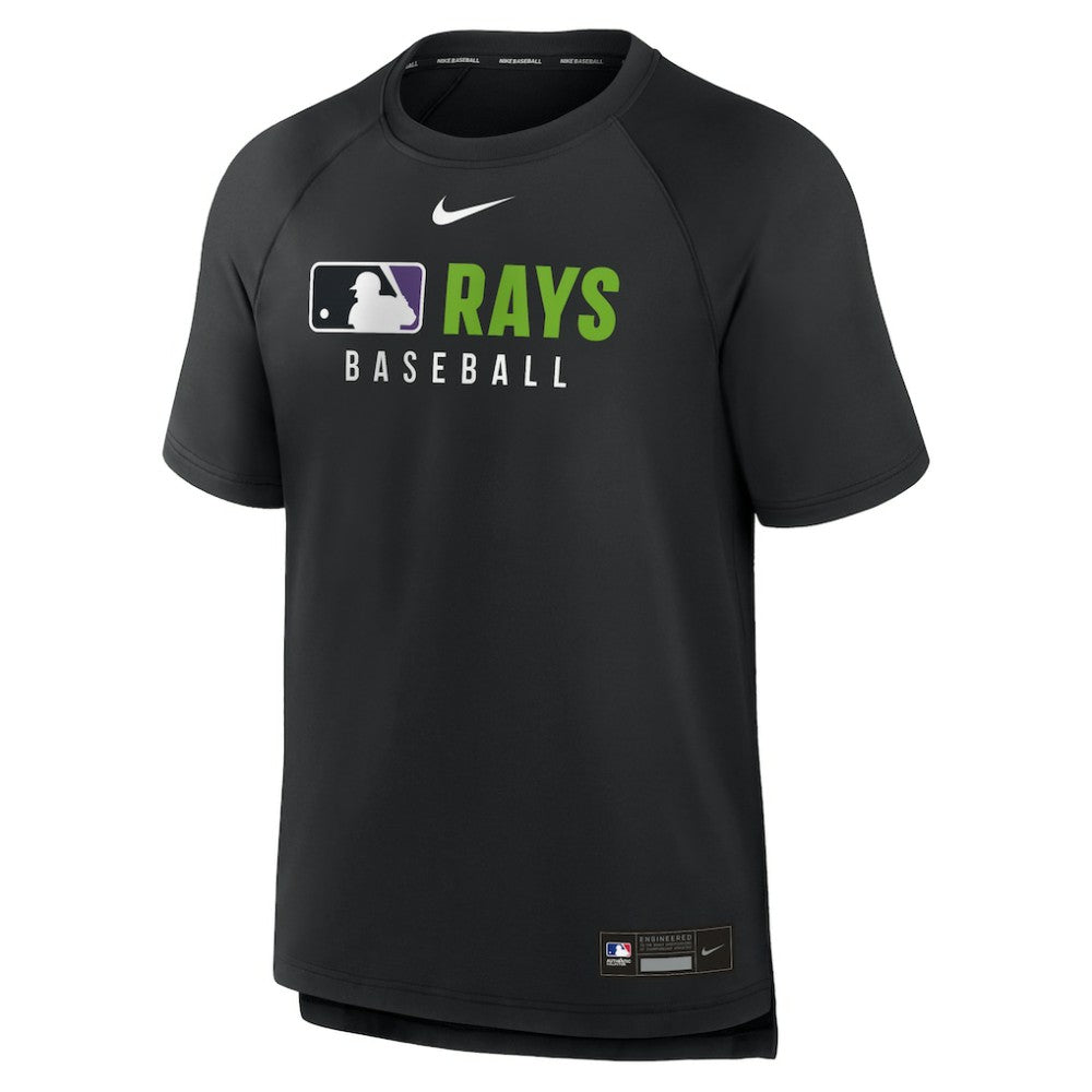 Tampa Bay Rays Nike Authentic Collection Pregame Raglan Dri-FIT T-Shirt - Black - Nike Discount