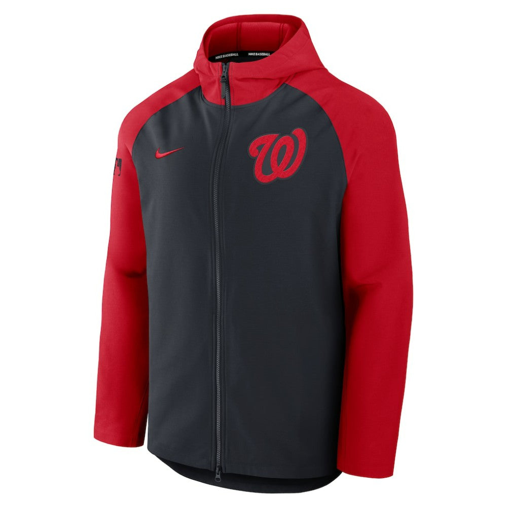 Washington Nationals Nike Authentic Collection Raglan Performance Full-Zip Jacket - Navy/Red - Nike Sale