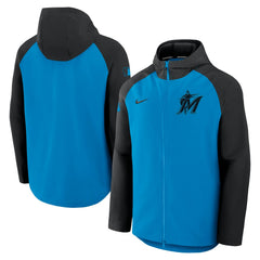 Miami Marlins Nike Authentic Collection Raglan Performance Full-Zip Jacket - Blue/Black - Nike Online