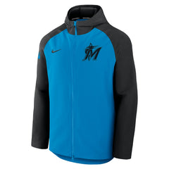 Miami Marlins Nike Authentic Collection Raglan Performance Full-Zip Jacket - Blue/Black - Nike Online