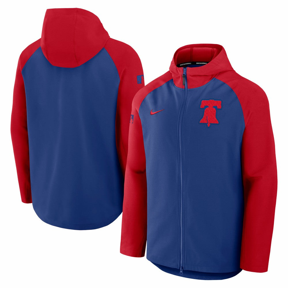 Philadelphia Phillies Nike Authentic Collection Raglan Performance Full-Zip Jacket - Royal/Red - Nike Sale